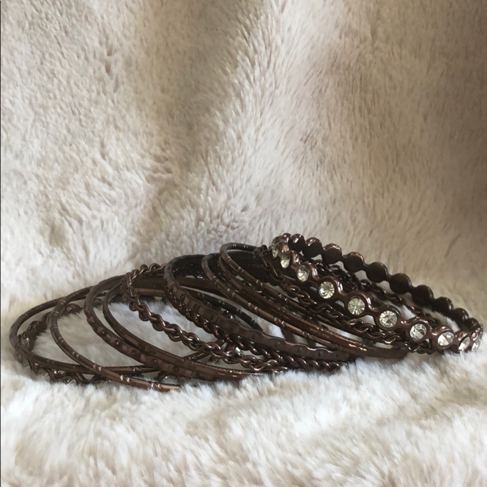 Dark bronze bangle set